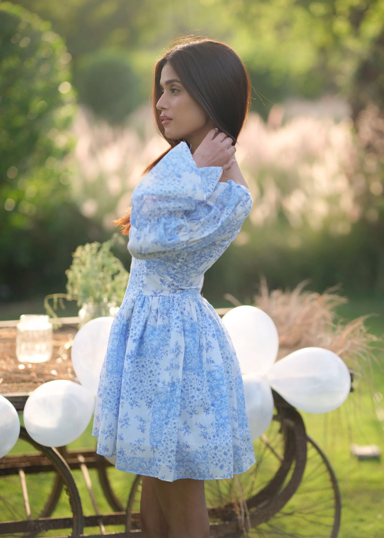 Blue Daisy Mini Dress - Image 4