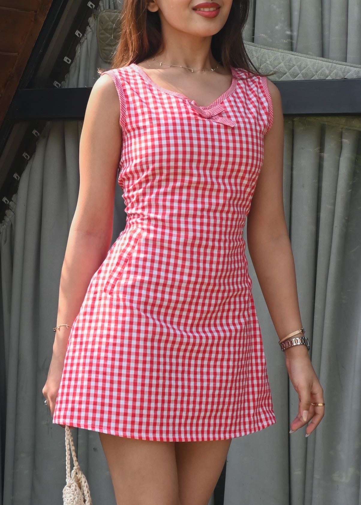 Cherry Gingham Dress - Image 6
