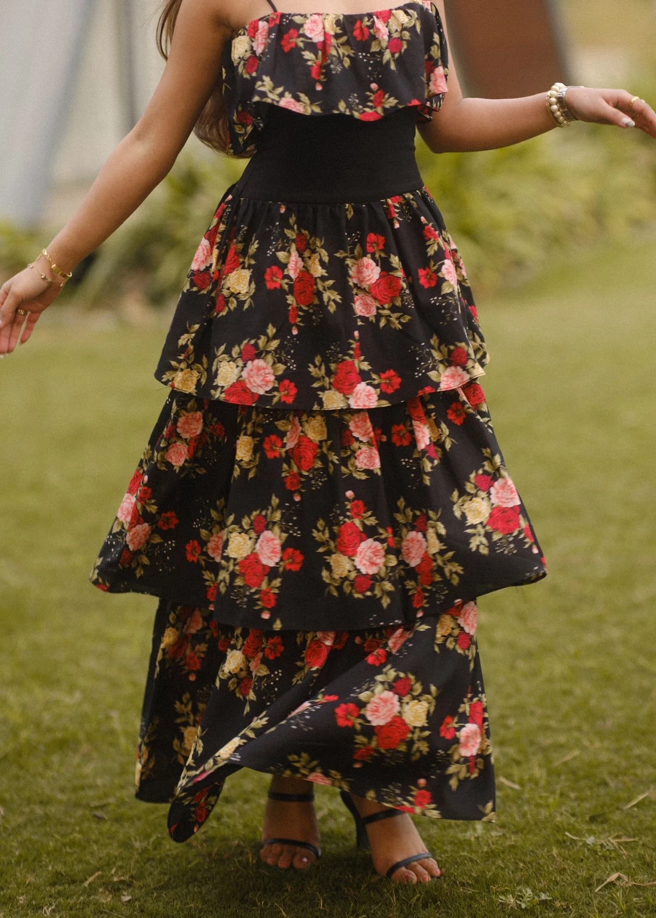 Midnight Rose Ruffle Dress - Image 7
